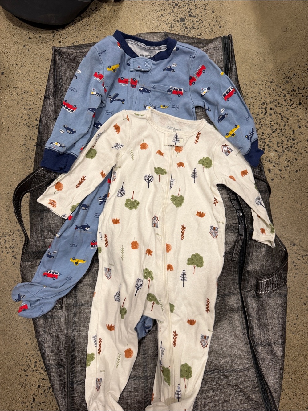 Carter's Kids One-Piece Sleepwear - Blue and Cream - 2-Pack